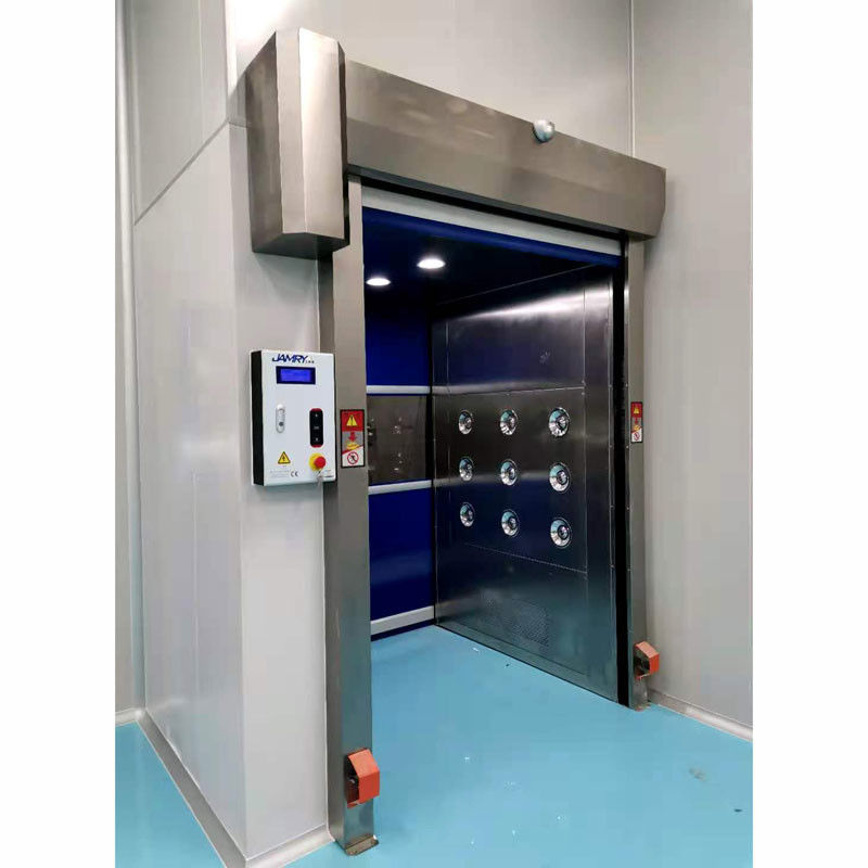 SUS 201 Stainless Steel Air Shower Tunnel With Scroll Doors